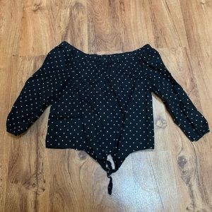 Black & White Off The Shoulder Top